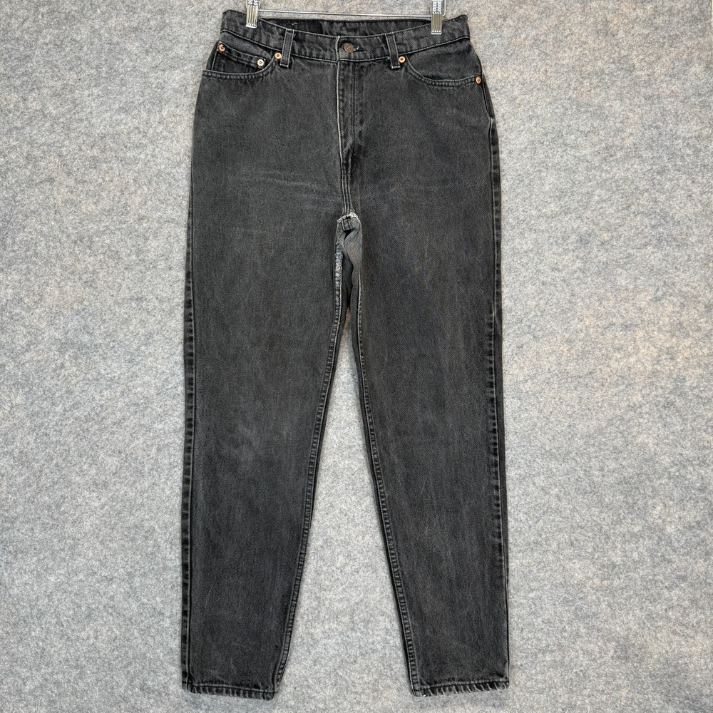 Vintage Levi's 512 Jeans Women 13 Med Slim Fit Tapered Black Denim Pants 90s USA